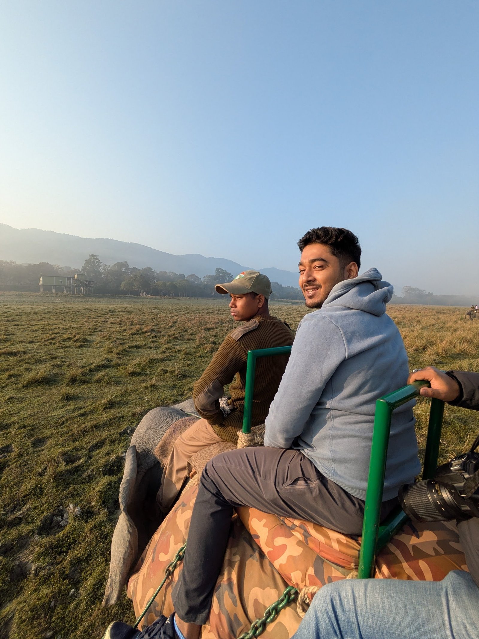 Elephant safari through the grasslands of Kaziranga National Park